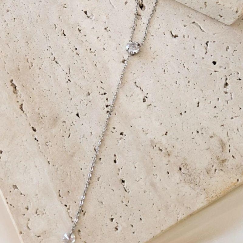 Gargantilha Gravatinha Zirconia 45cm