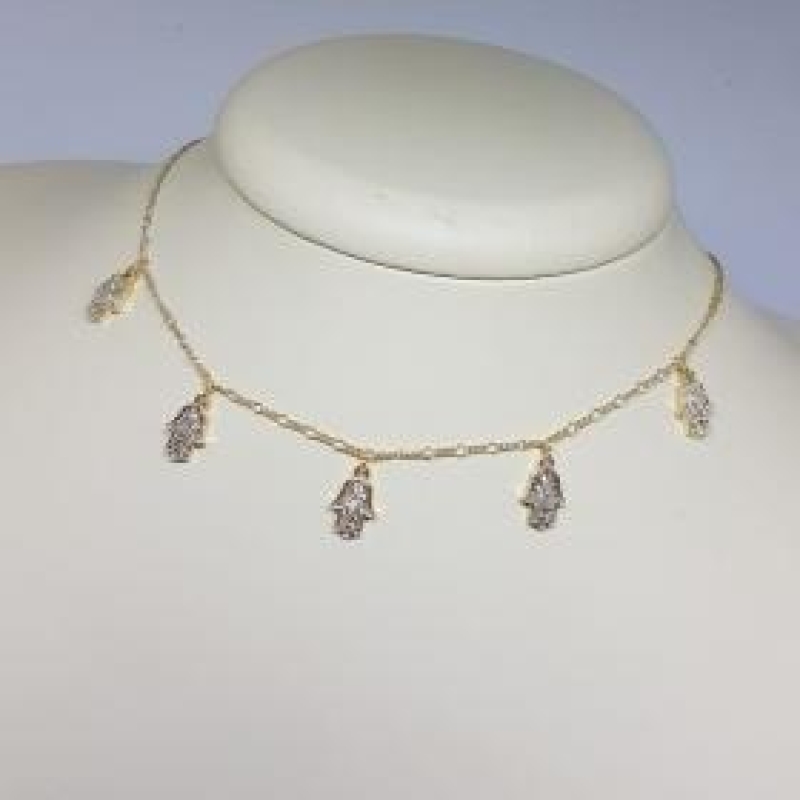 Gargantilha Mão de  Fátima (40 cm)