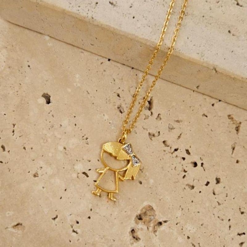 Gargantilha Menina Laço Cravejado 45cm