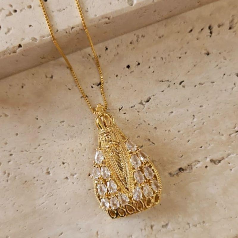 Gargantilha Nossa Senhora Cravejada 45cm