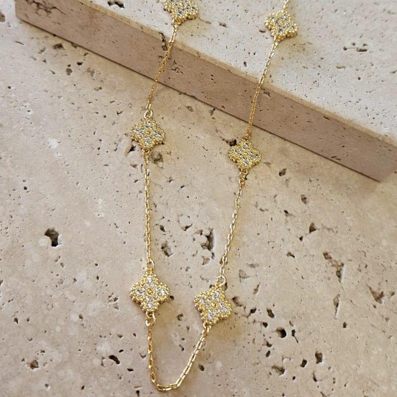 Gargantilha Van Cleef  Cravejada 45cm