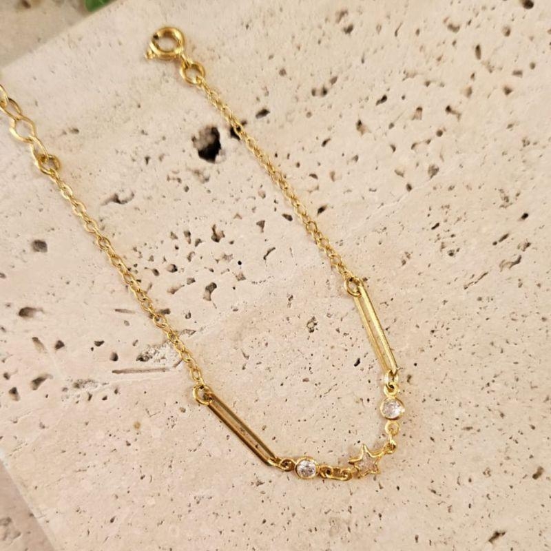 Pulseira Estrela e Bolinhas Zirconia