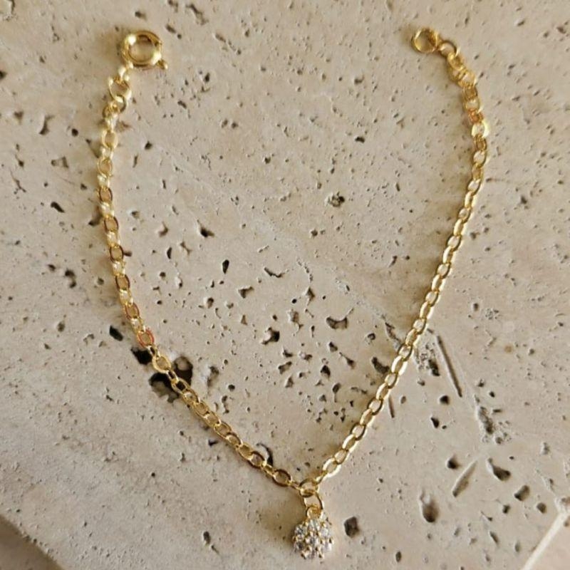 Pulseira Infantil Girassol Cravejado 15cm