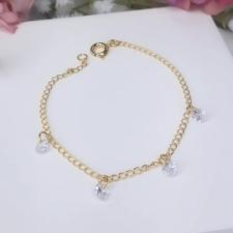 Pulseira Zirconias Penduradas Infantil 14 cm