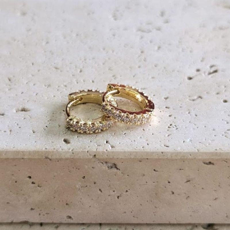 Brinco Argola Cravejada Cristal Media