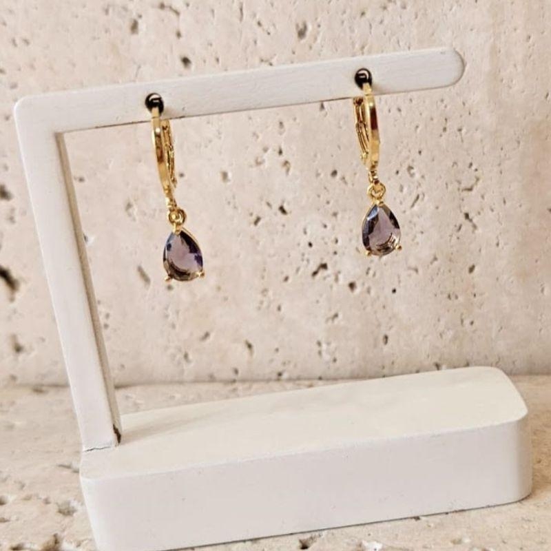 Brinco Argola Gota Roxo