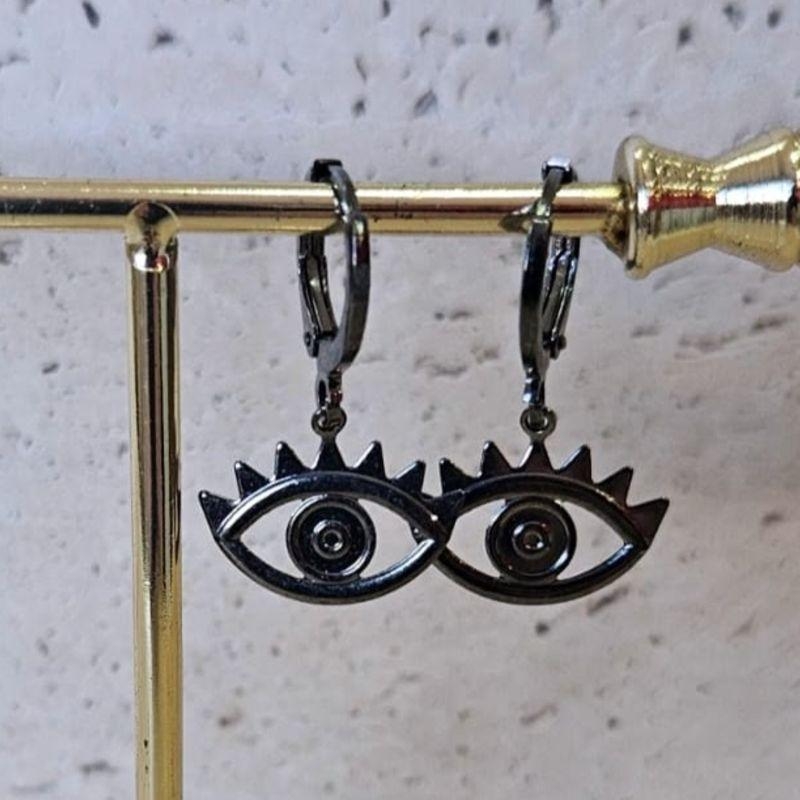 Brinco Argola Olho Grego Vazado