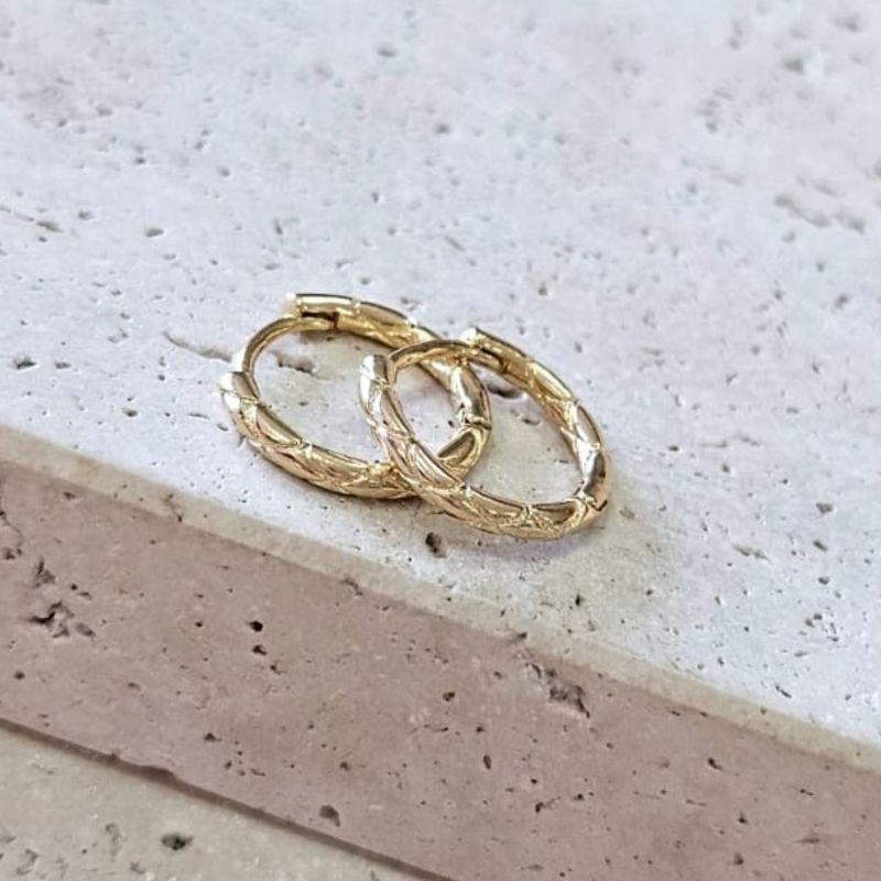 Brinco Argolinha Riscada Gde