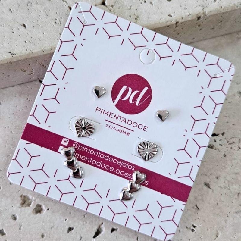 Brinco Trio Corações