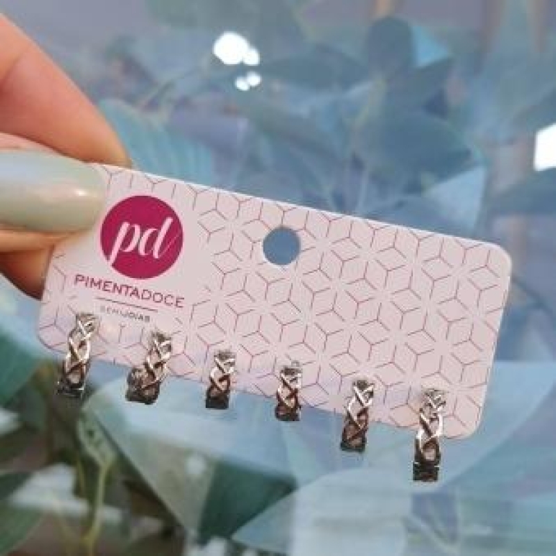 Brinco Trio de Argolas Trançadas