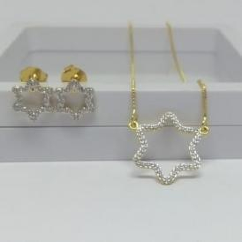 Conjunto Estrela Vazada com Zirconia
