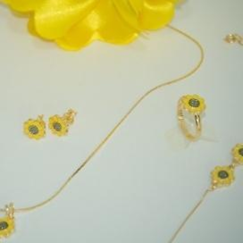 Conjunto Girassol 2 (brinco e anel)