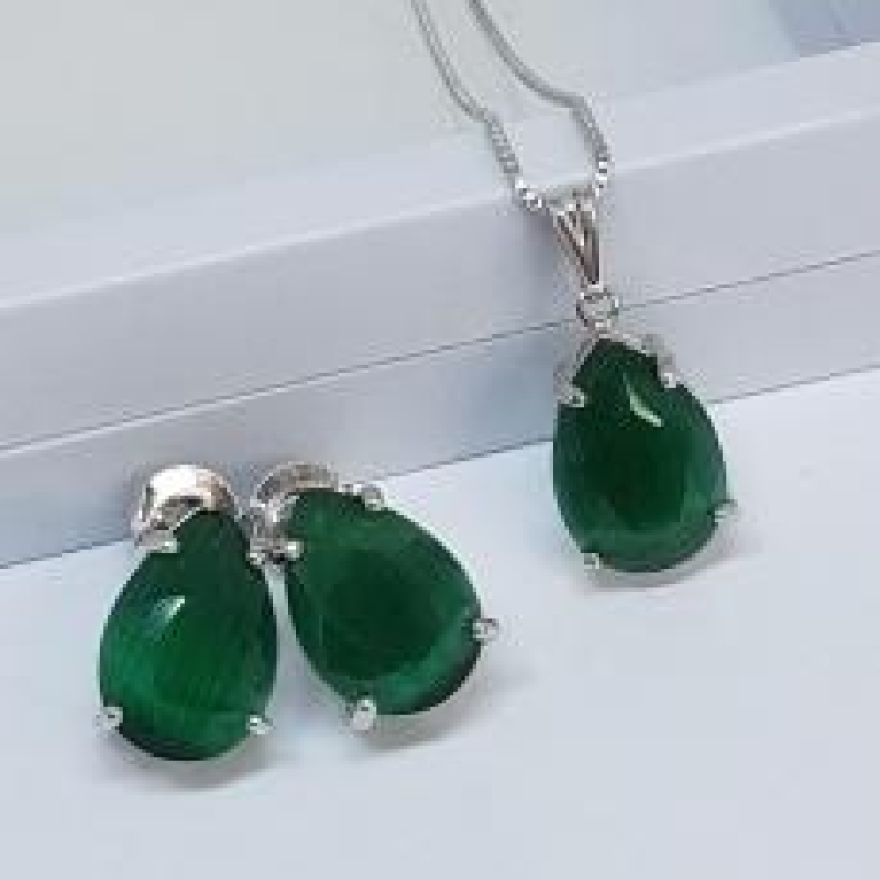 Conjunto Gota Calcedônia Verde R