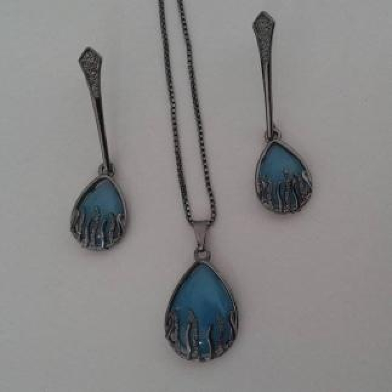 Conjunto Gota Pedra Azul G