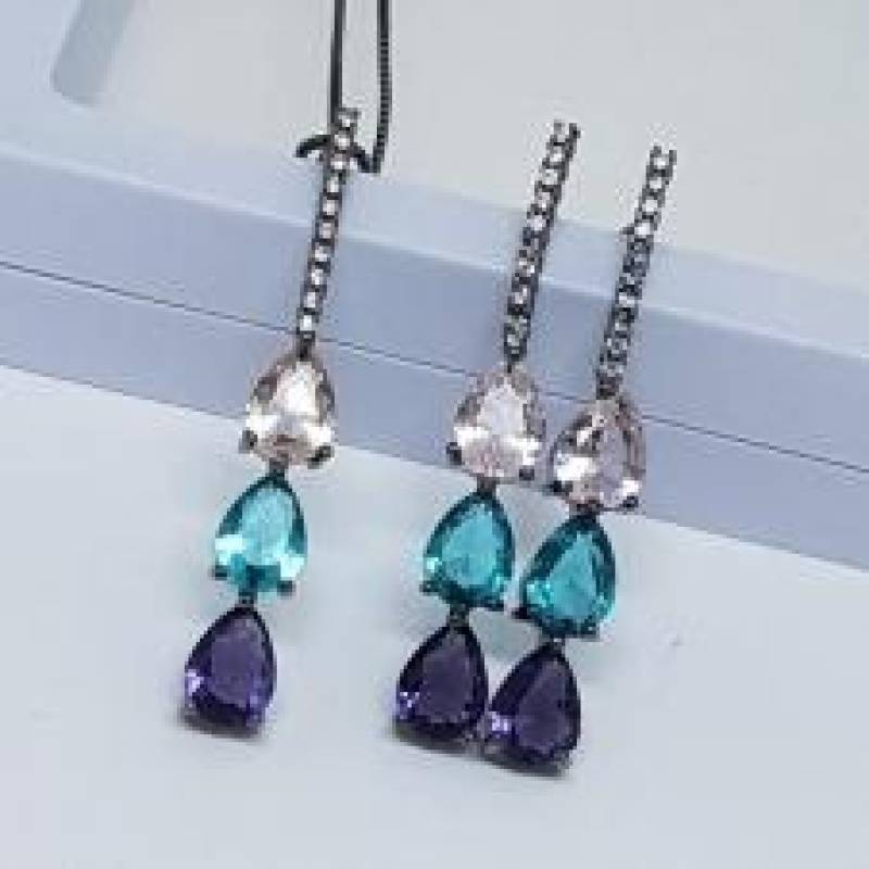 Conjunto Gotas com Fio de Zirconia