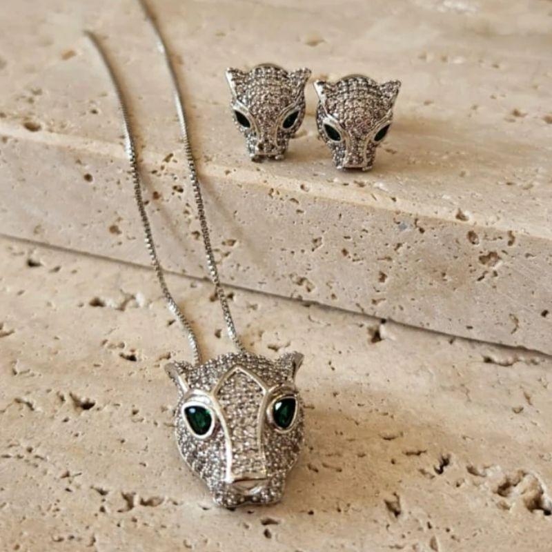 Conjunto Onça Cravejada 45cm