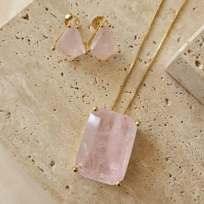 Conjunto Pedra Fusion Retangular 50cm