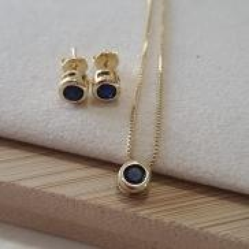 Conjunto Ponto De Luz Azul Escuro