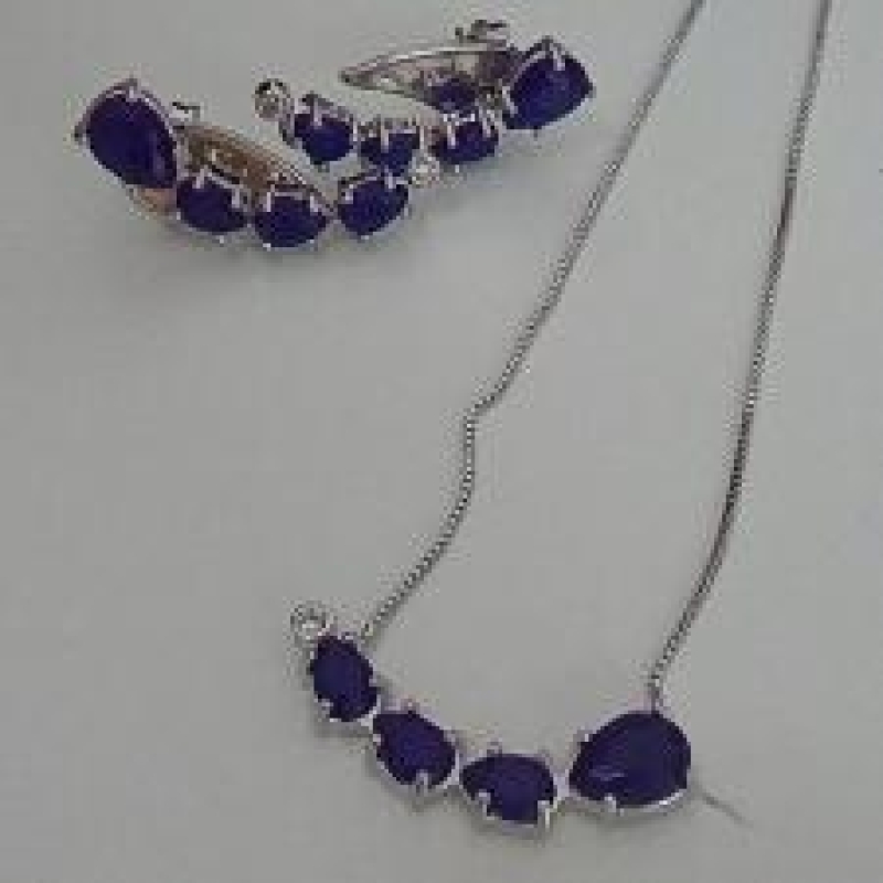 Conjunto Quatro Gotas Crescentes Azul