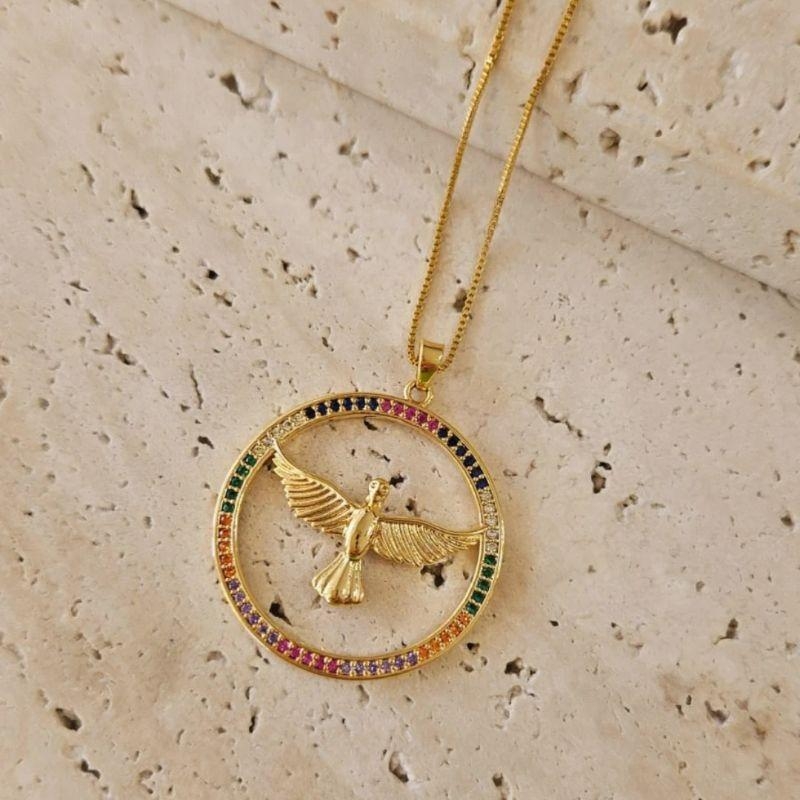 Gargantilha Mandala Espirito Santo com Zirconias 50cm