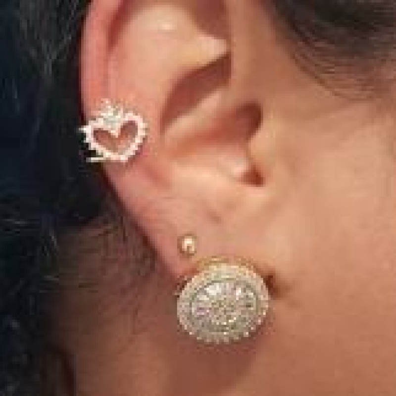 Piercing Fake Coração Coroa 