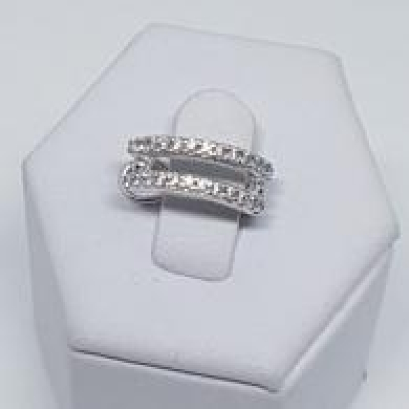 Piercing Fake Dupla Tiras Zircônia Com Garra R