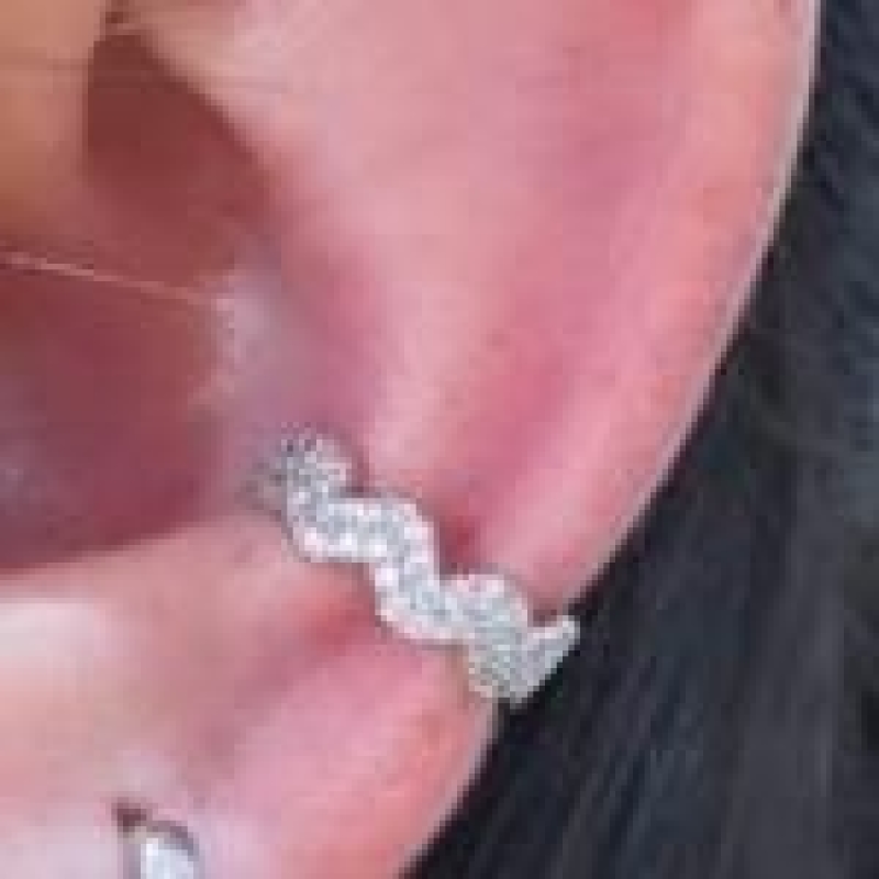 Piercing Fio Cravejado Zirconia Zig - Zag Grosso R