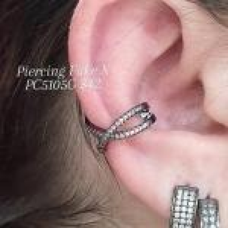 Piercing X Cravejado Zirconia Cristal G