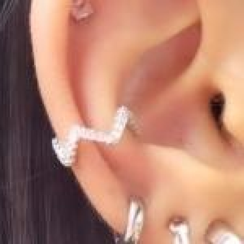 Piercing Zig Zag  Zirconia Cristal