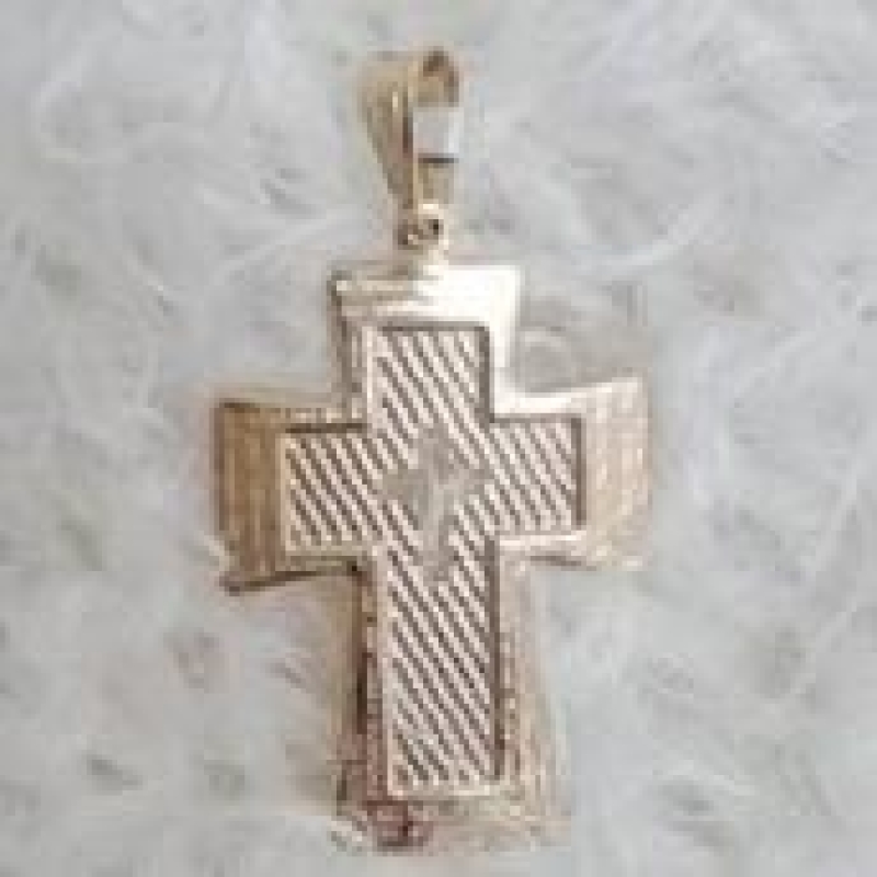 Pingente Crucifixo Gde c/ Pai Nosso Escrito