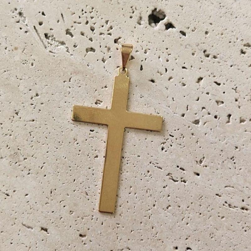 Pingente Cruz Lisa Chapa (4,5x3cm)