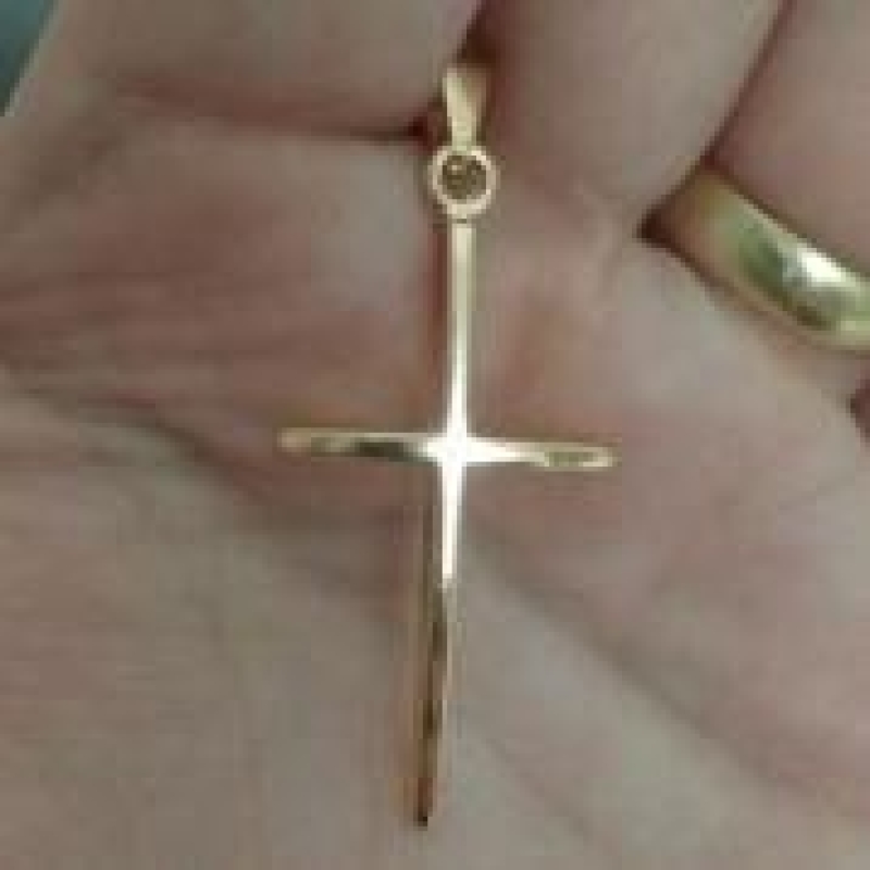 Pingente Cruz Lisa Gde