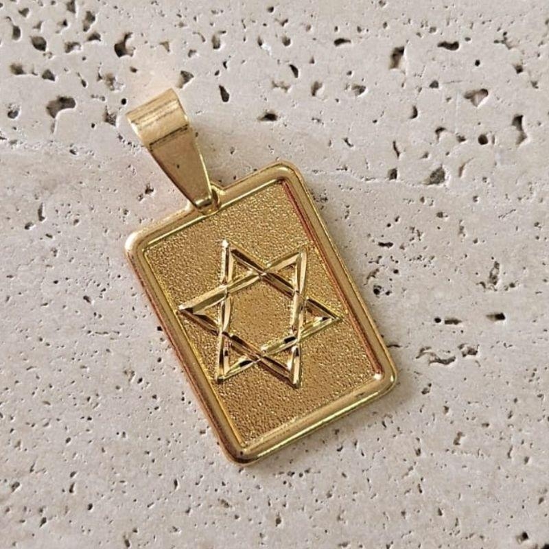 Pingente Placa Estrela de Davi (2,6x1,8cm)