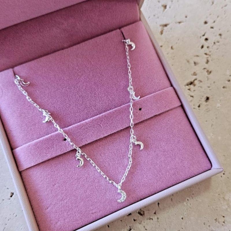 Pulseira Cartier 8 Luas Penduradas 18cm Prata