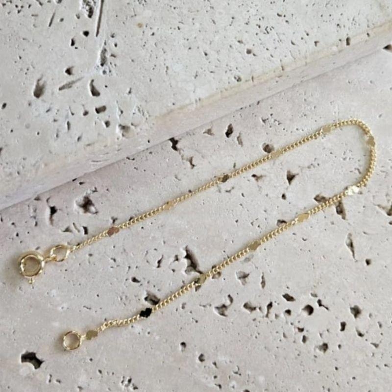 Pulseira Corrente com Coração Amassadinho 16cm