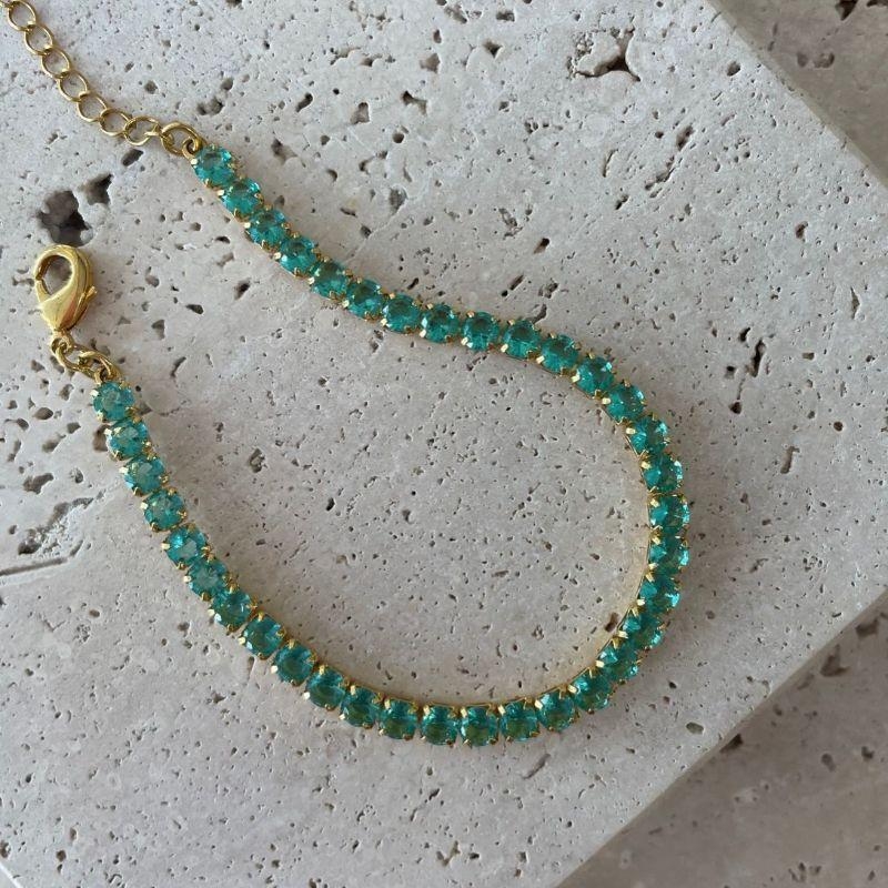 Pulseira Fio de Zirconia Turqueza