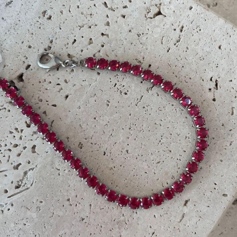 Pulseira Fio de Zirconia Vermelha