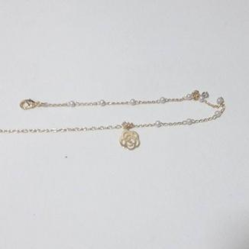 Tornozeleira Bola/Perola c/ Flor Pendurada