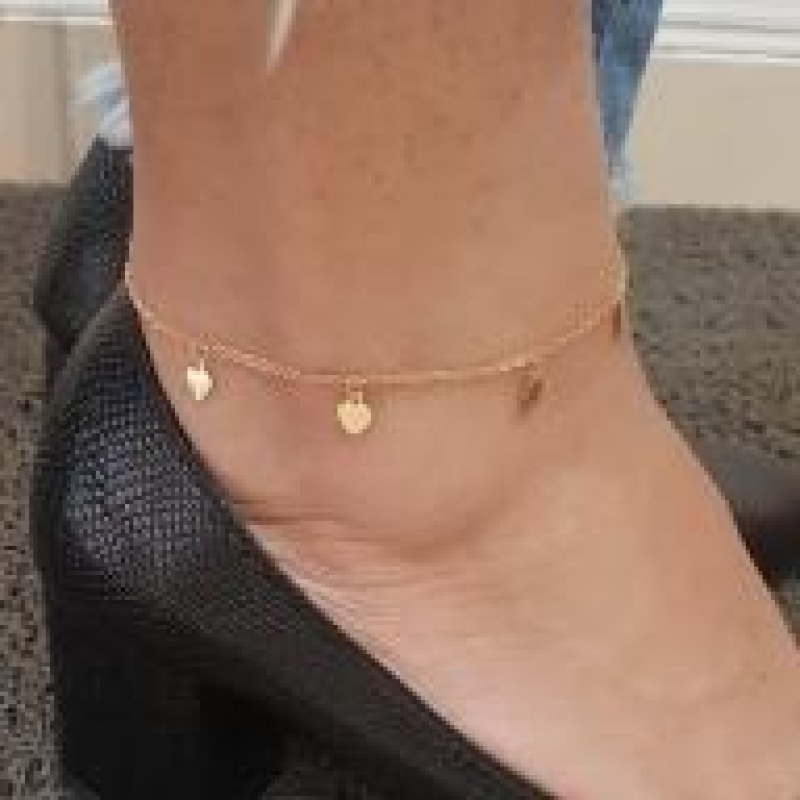 Tornozeleira Corações Pendurado