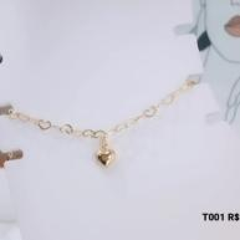 Tornozeleira Corrente Coração 