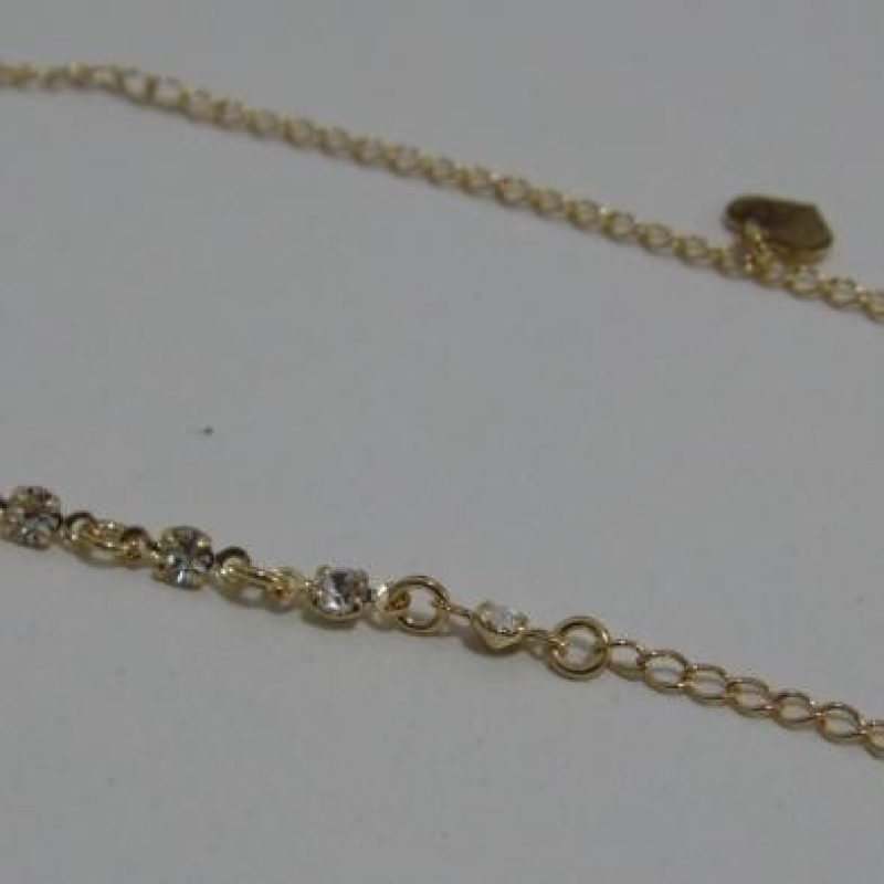 Tornozeleira Pedrinhas Coloridas c/ Coração Pendurado