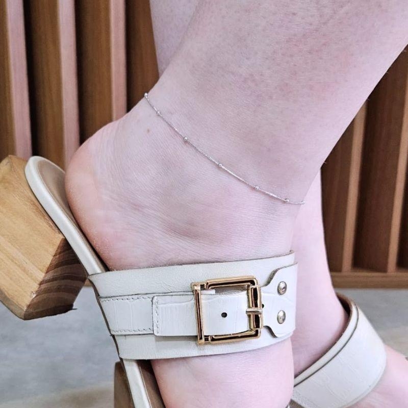 Tornozeleira Veneziana com Micro Bolinhas 25cm