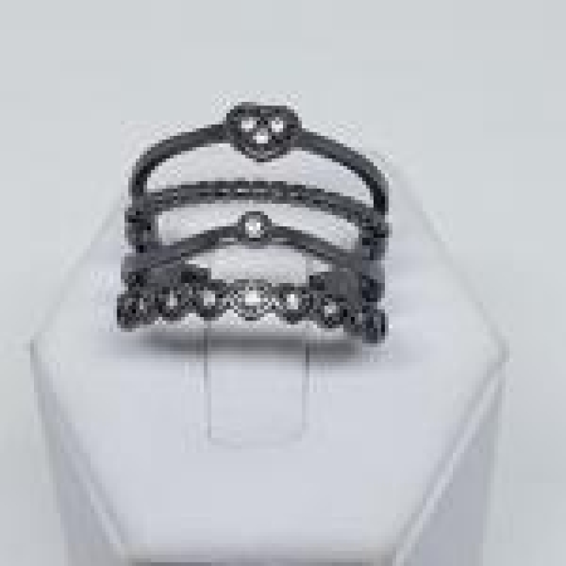 Anel 4 Fios Coração e Zirconia 