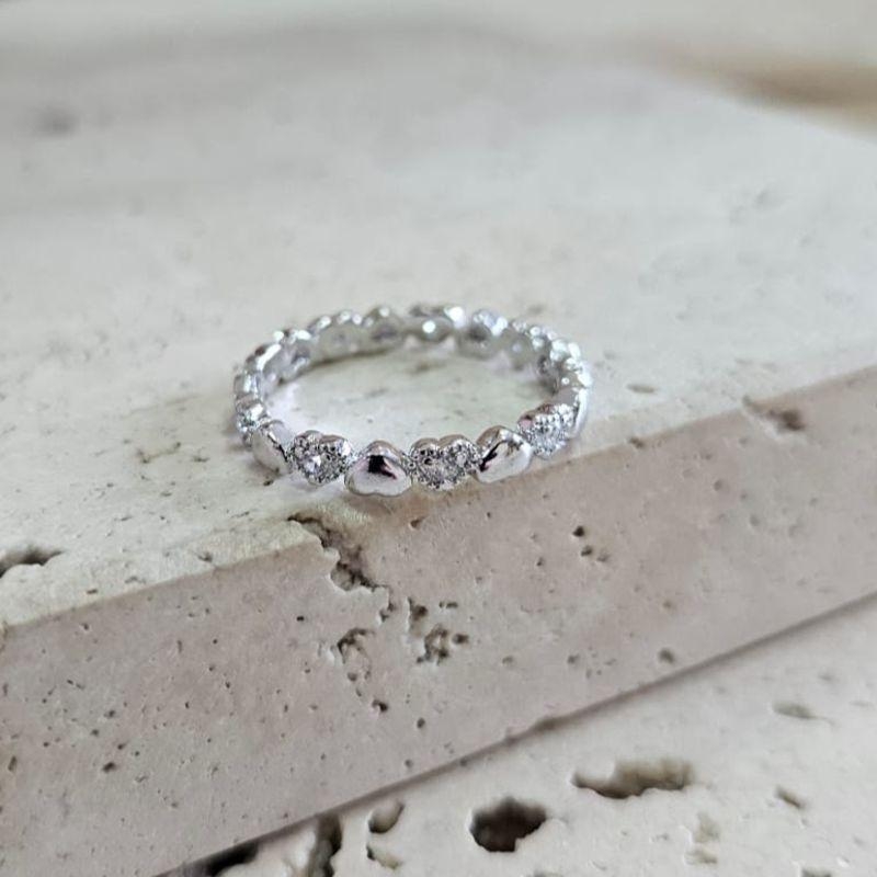 Anel Aliança Corações Lisos e Cravejados