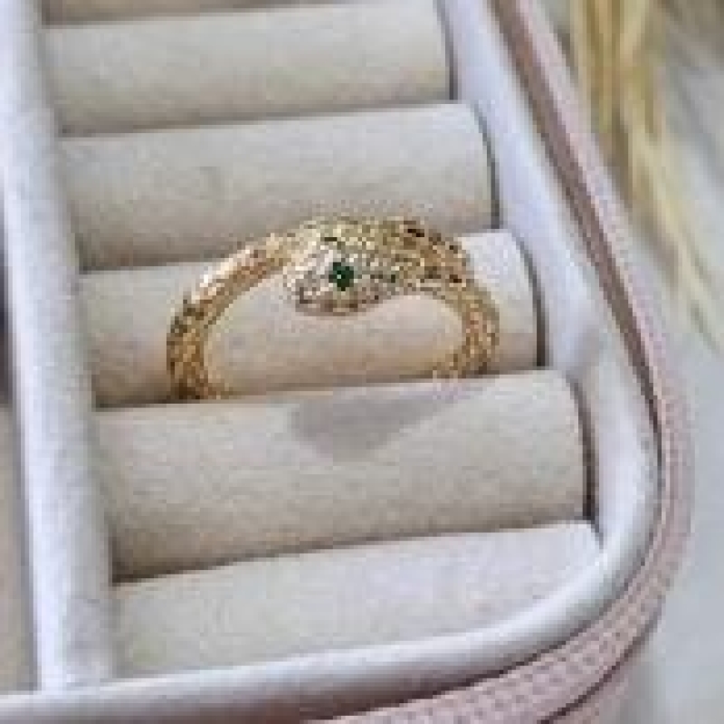 Anel Cobra Olho Verde