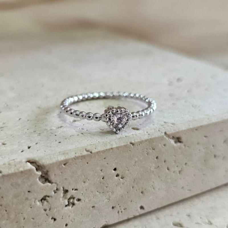 Anel Coração Aro Bolinhas