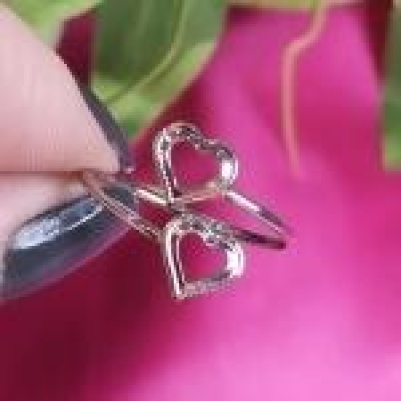 Anel Coração Duplo Vazado Regulável R