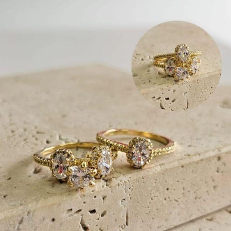 Anel Duplo Encaixe Oval