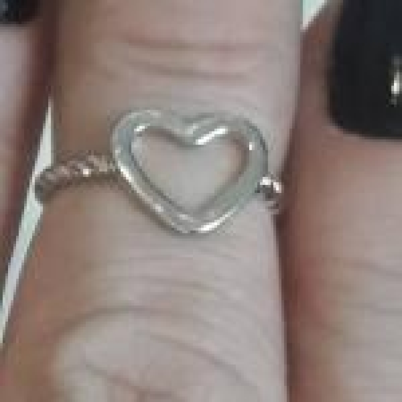 Anel Falange Coração vazado Aro Transado R