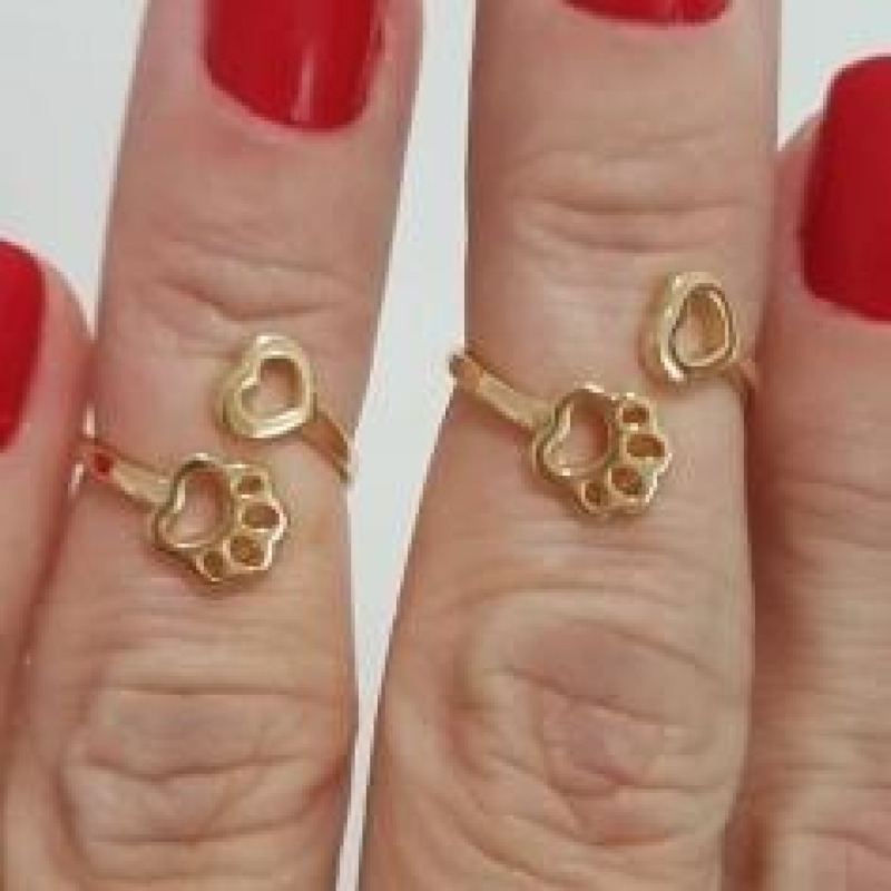 Anel Falange Pata E Coração